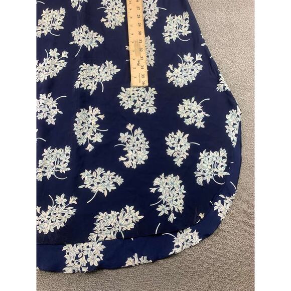 Vintage Christian Dior Lingerie Nightgown Dress Medium Navy Floral Print Lace - Picture 6 of 6